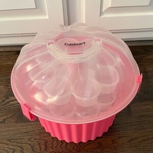 Cuisinart Pink 24 Piece Cupcake Holder with Clear Lid